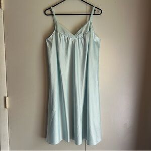 Cabernet by Sleep Sense Blue Satin Nightgown Adjustable Straps Women’s Large